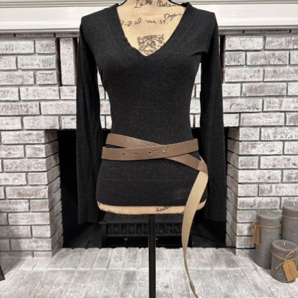 Humanoid brown leather wrap belt medium‎